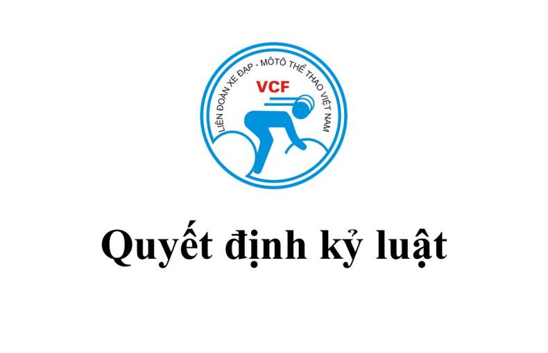 Quyết định về việc kỷ luật vận động viên mô tô Hoàng Văn Thành